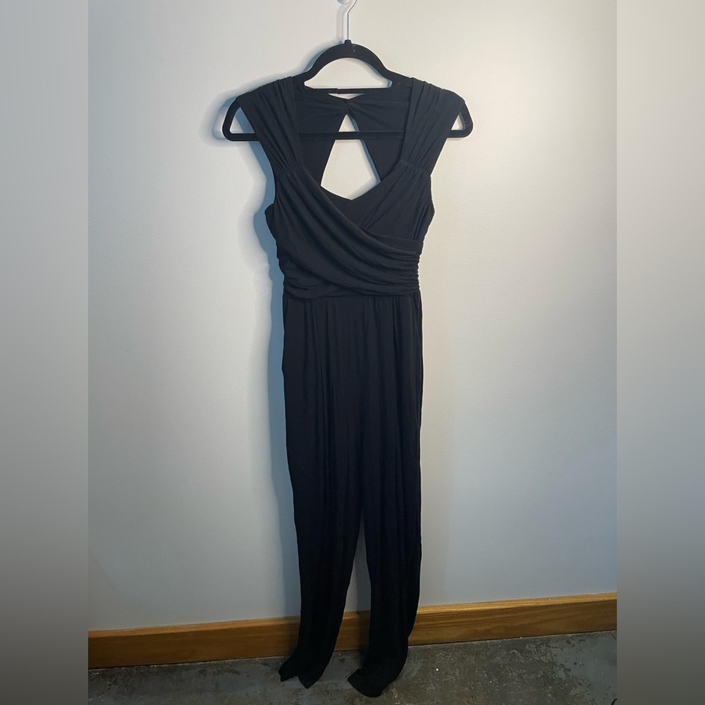 Anthropologie Moulinette Soeurs Black Molly Knit Jumpsuit Wide Leg Quiet Luxury - Picture 2 of 12